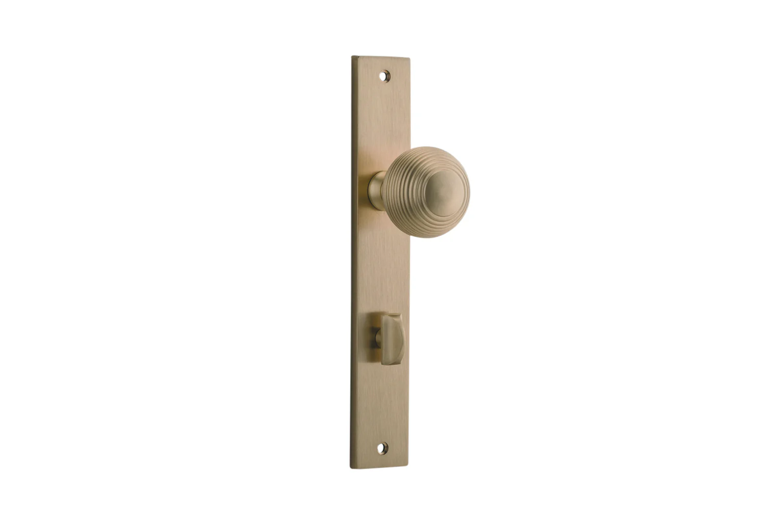 Iver Guildford Door Knob on Rectangular Backplate Brushed Brass - Image 4