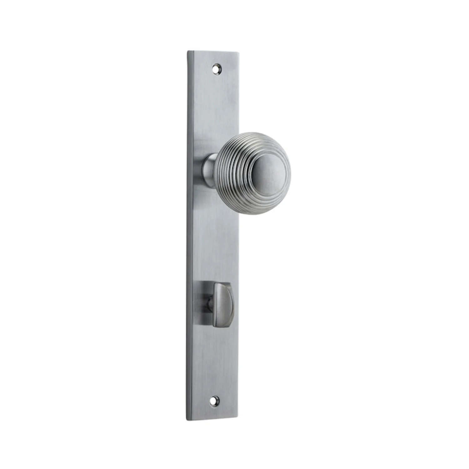 Iver Guildford Door Knob on Rectangular Backplate Brushed Chrome - Image 4