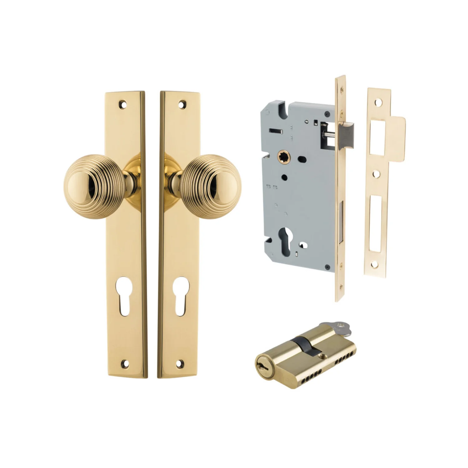 Iver Guildford Door Knob on Rectangular Backplate Entrance Kit Key/Key - Image 9