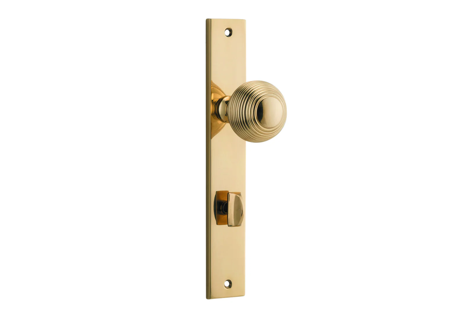 Iver Guildford Door Knob on Rectangular Backplate Polished Brass - Image 4