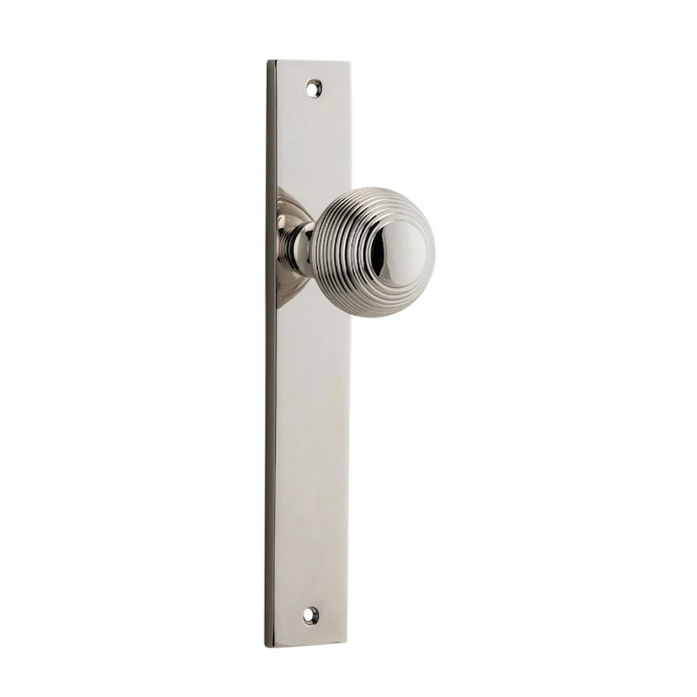 Iver Guildford Door Knob on Rectangular Backplate Polished Nickel - Image 2