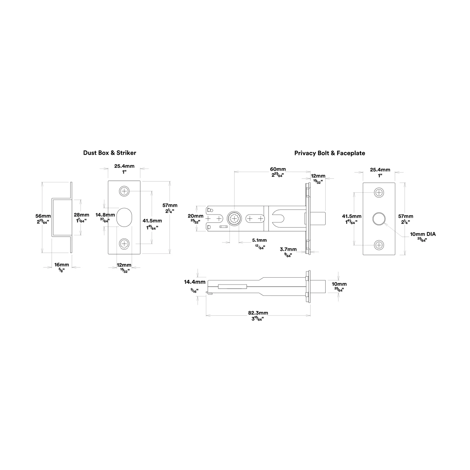 Iver Guildford Door Knob on Rectangular Backplate Privacy Kit with Turn - Image 5