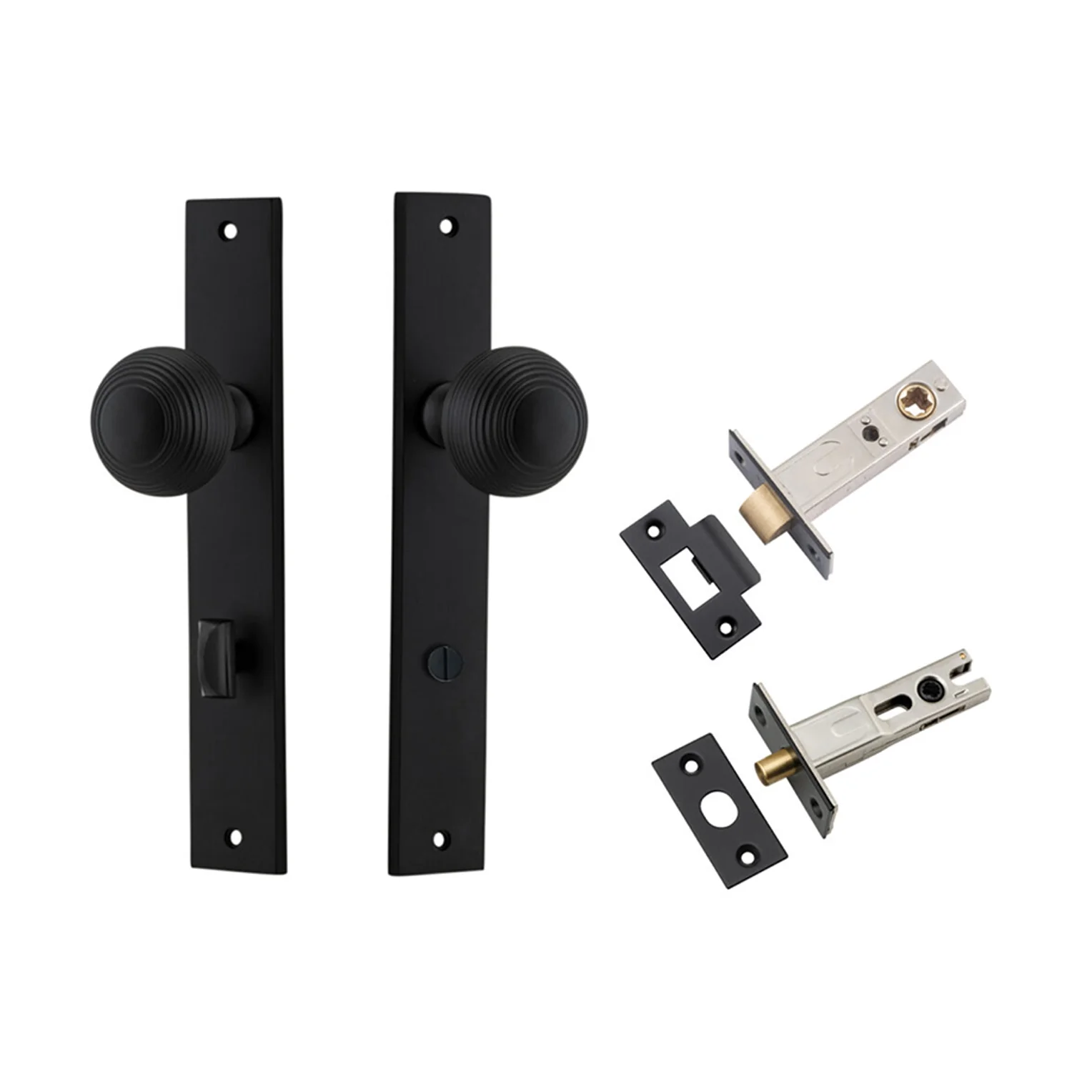 Iver Guildford Door Knob on Rectangular Backplate Privacy Kit with Turn - Image 9