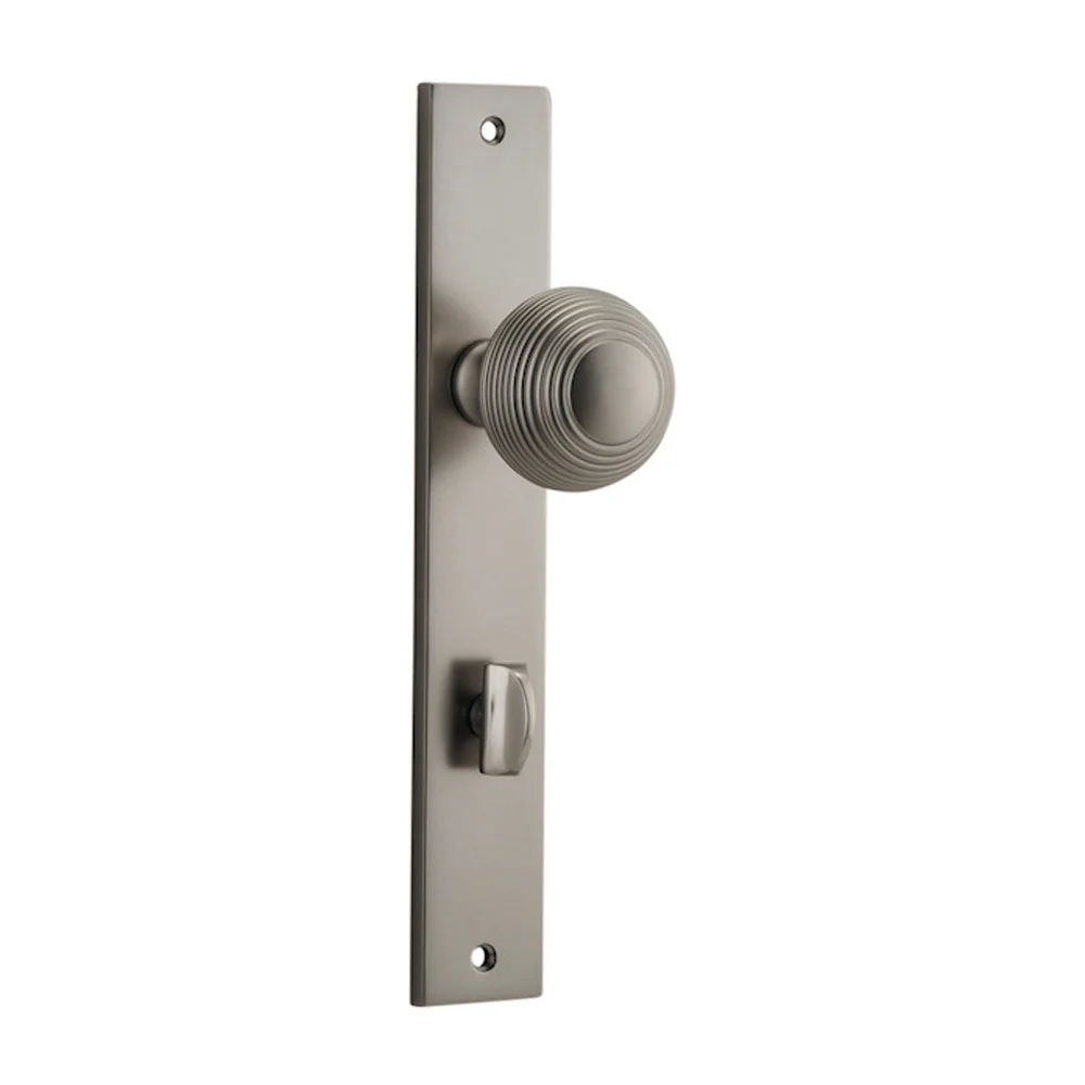 Iver Guildford Door Knob on Rectangular Backplate Satin Nickel - Image 4