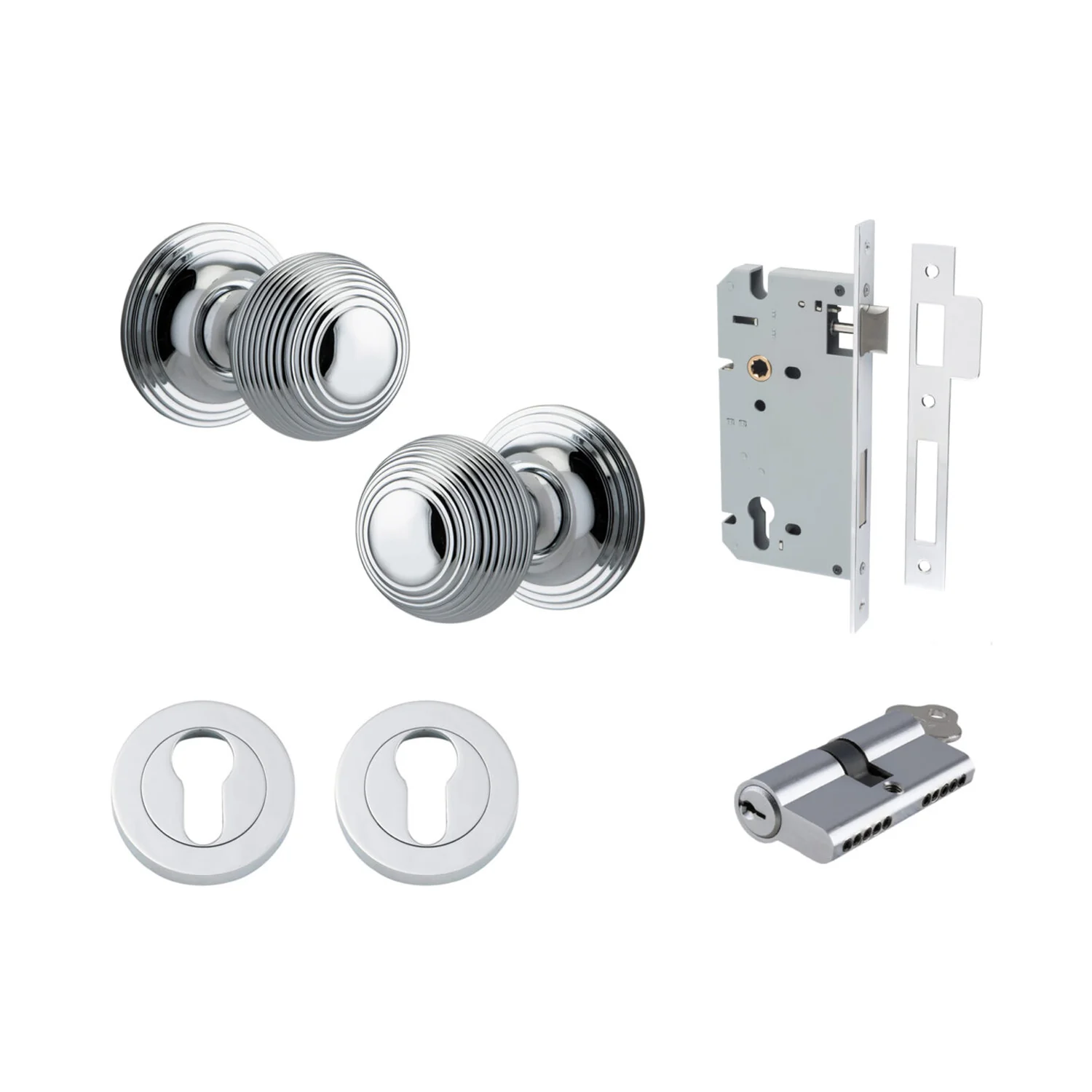 Iver Guildford Door Knob on Round Rose Entrance Kit Key/Key - Available in Various Finishes - Image 11