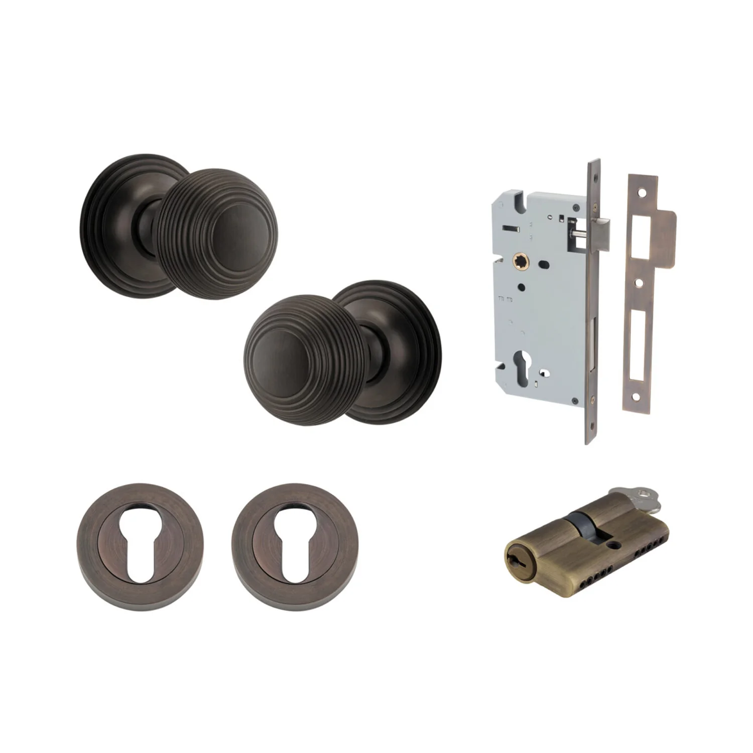 Iver Guildford Door Knob on Round Rose Entrance Kit Key/Key - Available in Various Finishes - Image 14
