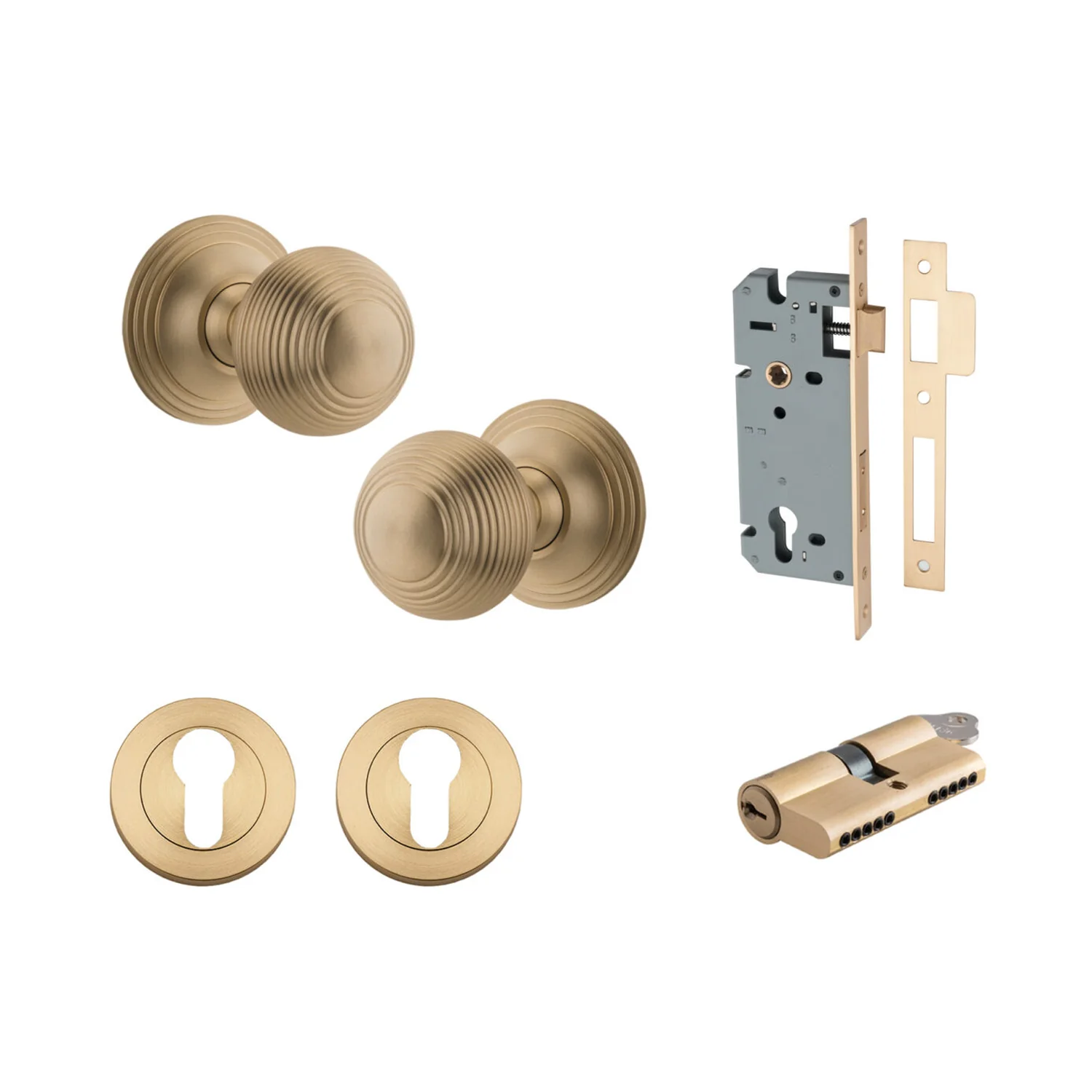 Iver Guildford Door Knob on Round Rose Entrance Kit Key/Key - Available in Various Finishes - Image 6