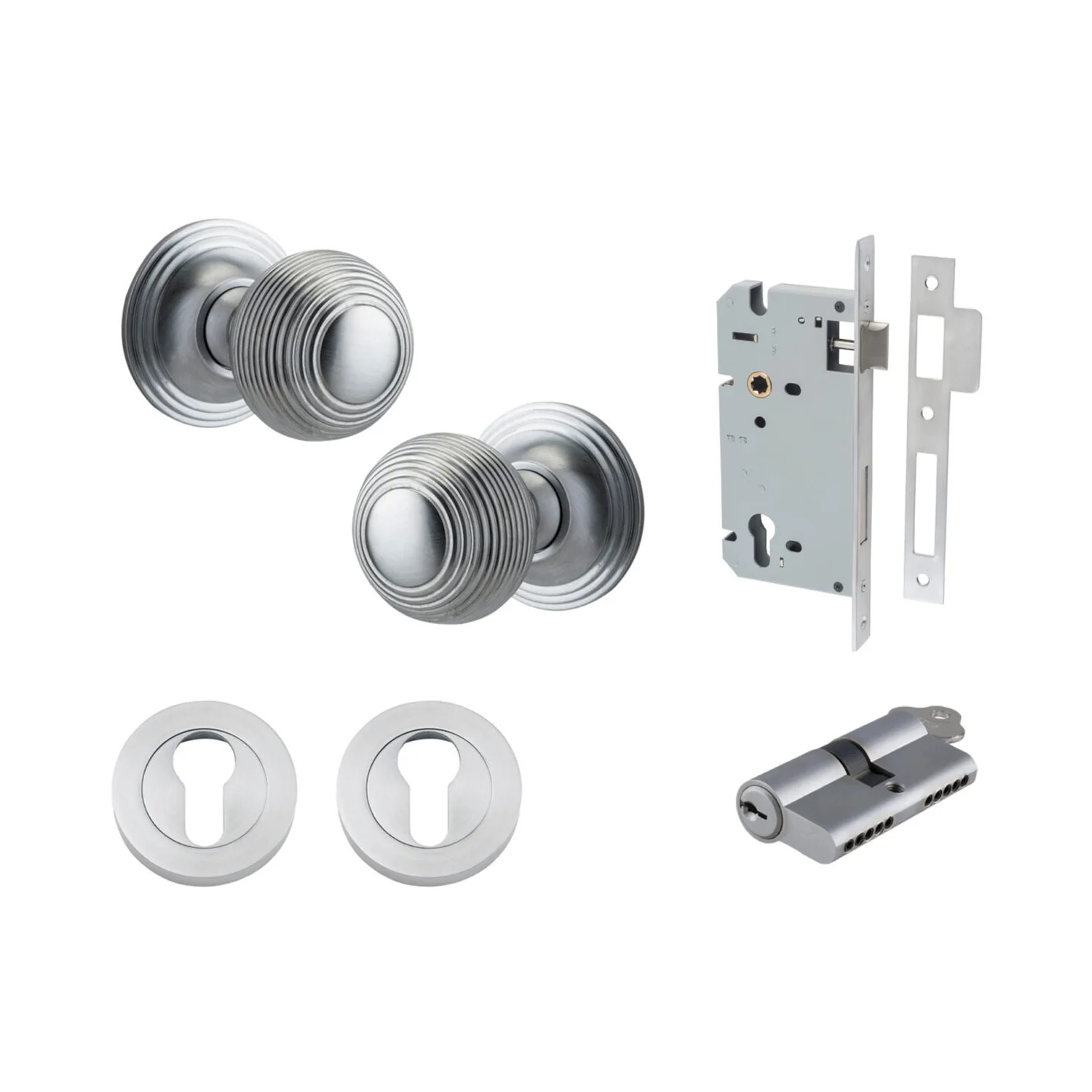 Iver Guildford Door Knob on Round Rose Entrance Kit Key/Key - Available in Various Finishes - Image 7