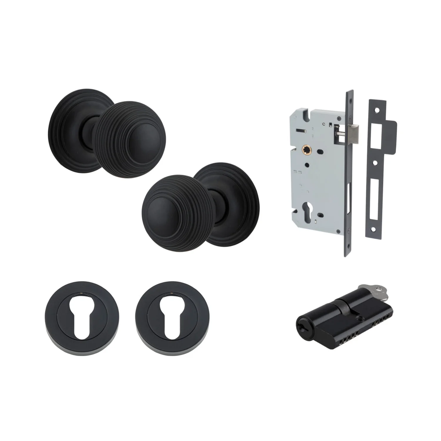 Iver Guildford Door Knob on Round Rose Entrance Kit Key/Key - Available in Various Finishes - Image 9