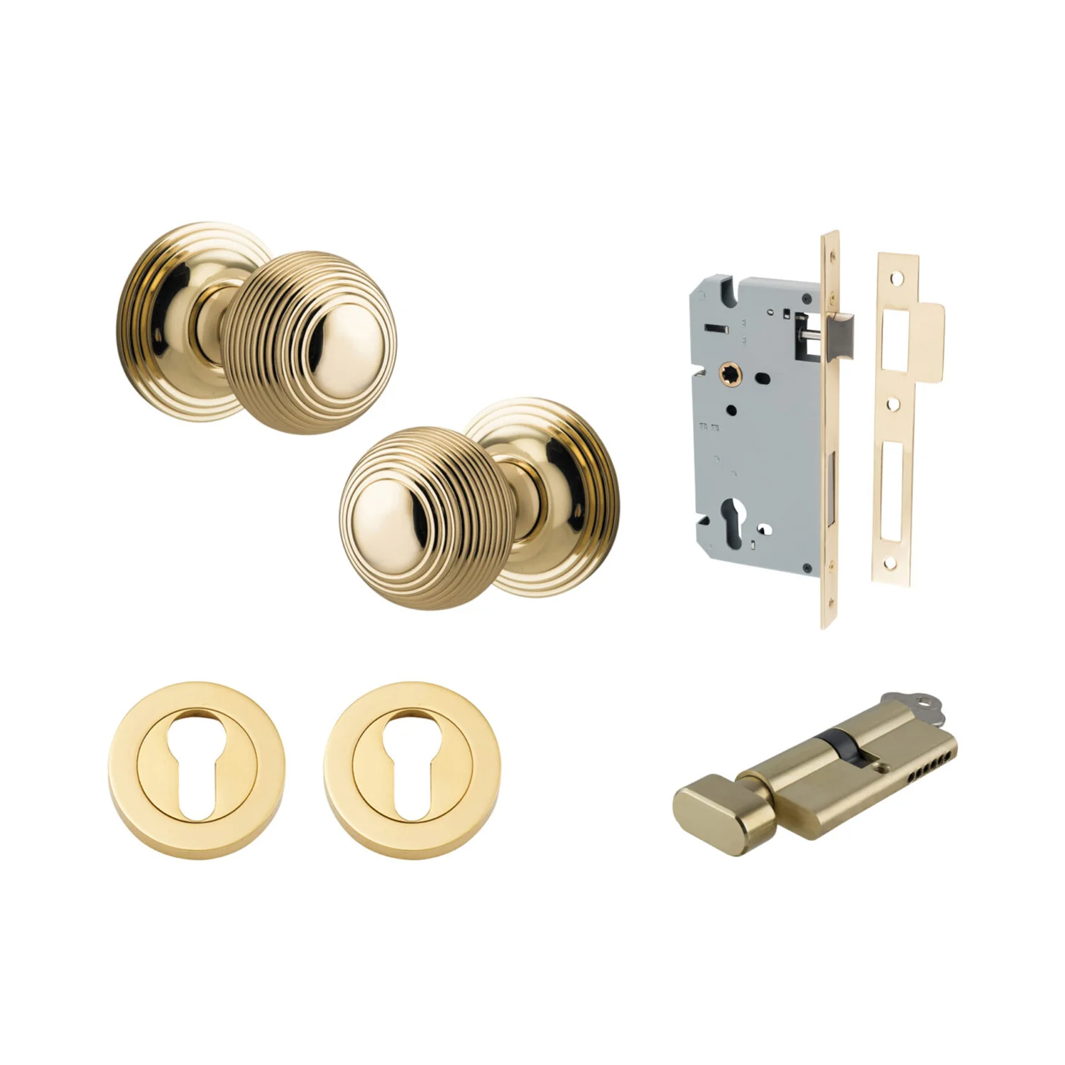 Iver Guildford Door Knob on Round Rose Entrance Kit Key/Thumb - Available in Various Finishes - Image 10