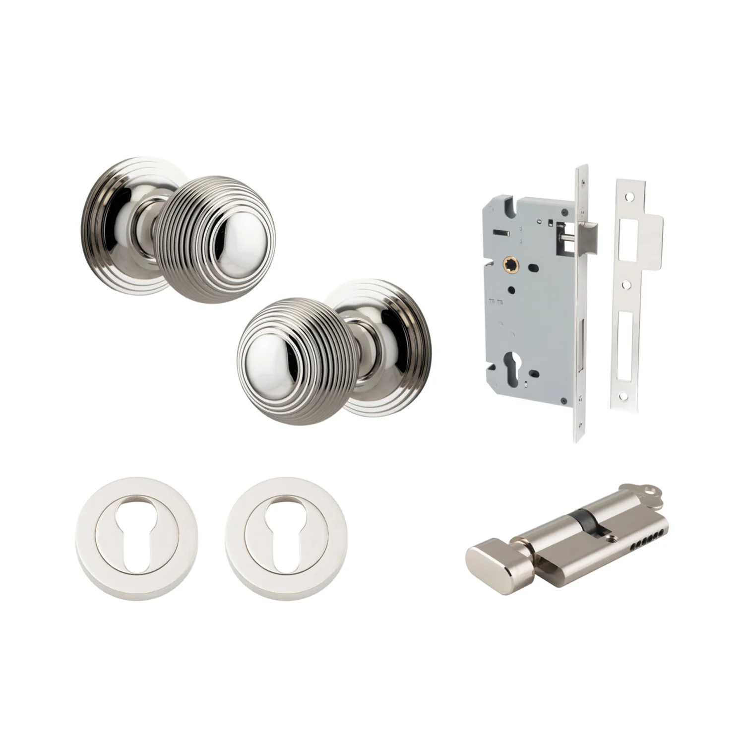 Iver Guildford Door Knob on Round Rose Entrance Kit Key/Thumb - Available in Various Finishes - Image 12