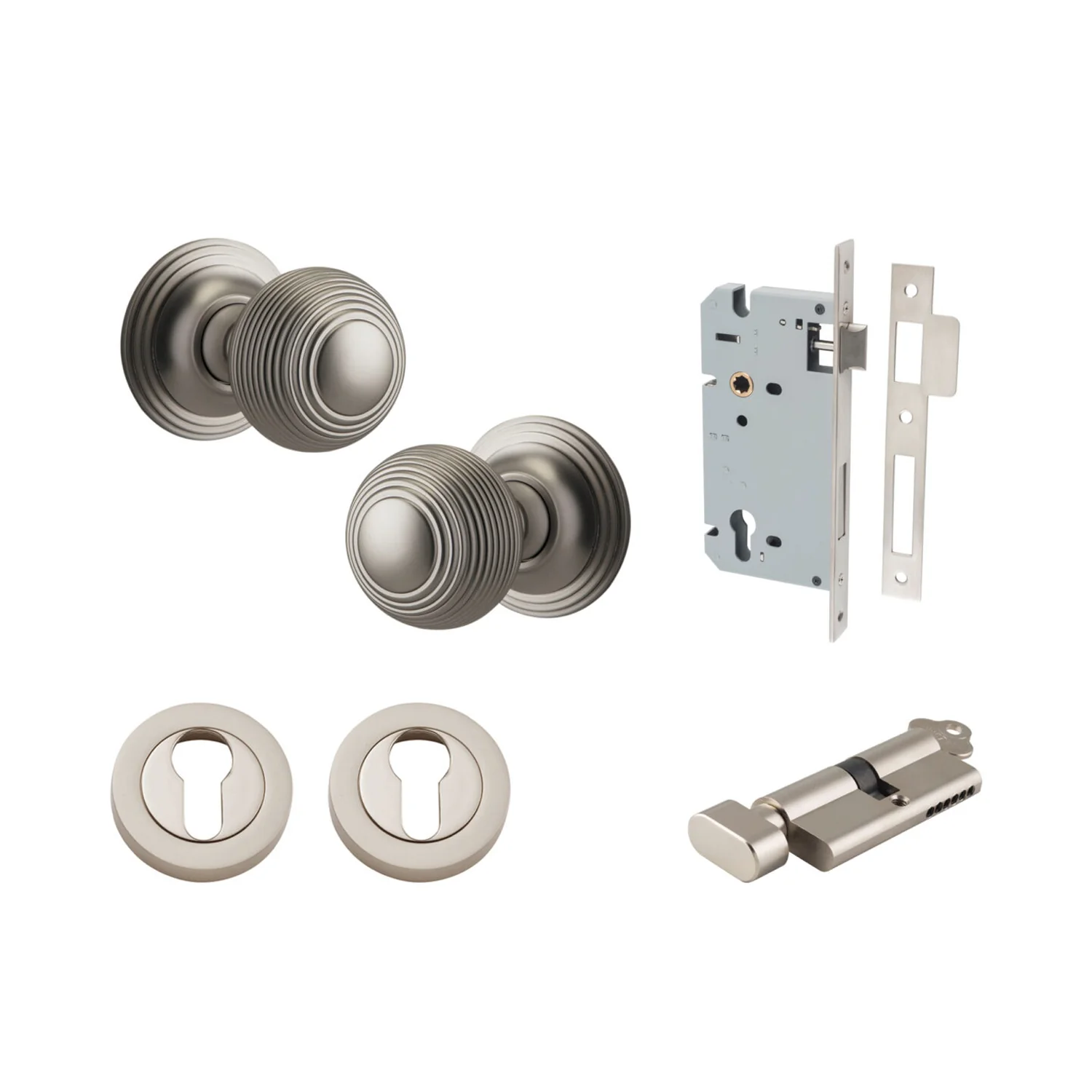 Iver Guildford Door Knob on Round Rose Entrance Kit Key/Thumb - Available in Various Finishes - Image 13