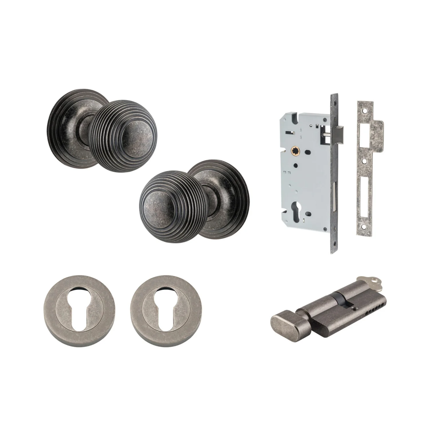 Iver Guildford Door Knob on Round Rose Entrance Kit Key/Thumb - Available in Various Finishes - Image 8