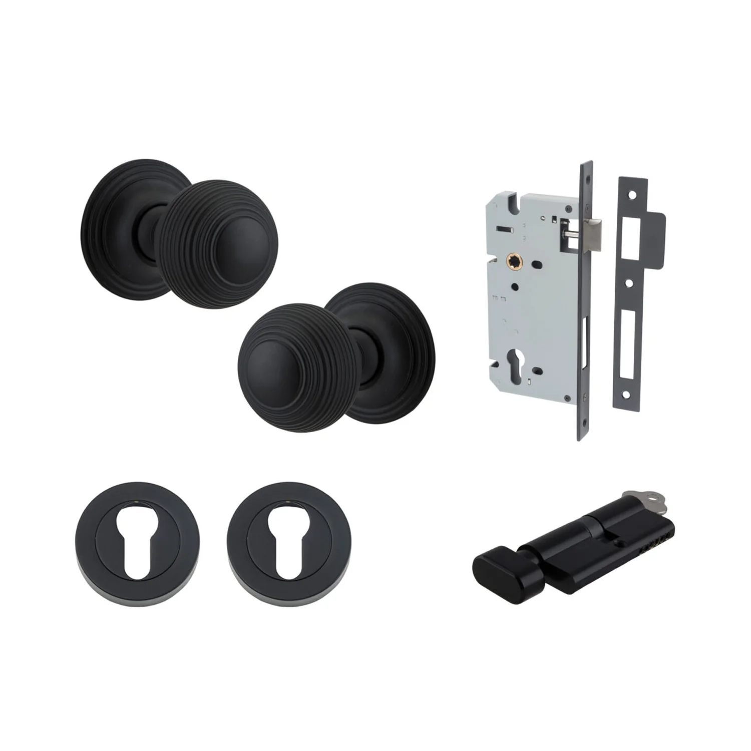 Iver Guildford Door Knob on Round Rose Entrance Kit Key/Thumb - Available in Various Finishes - Image 9