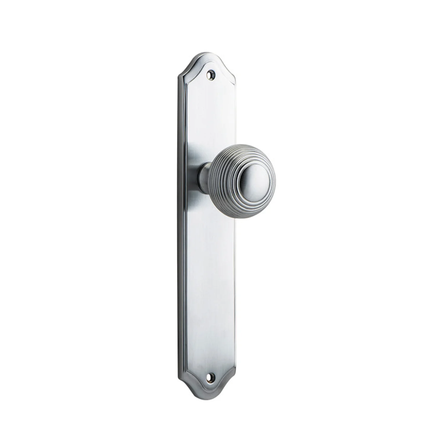 Iver Guildford Door Knob on Shouldered Backplate Brushed Chrome - Image 2