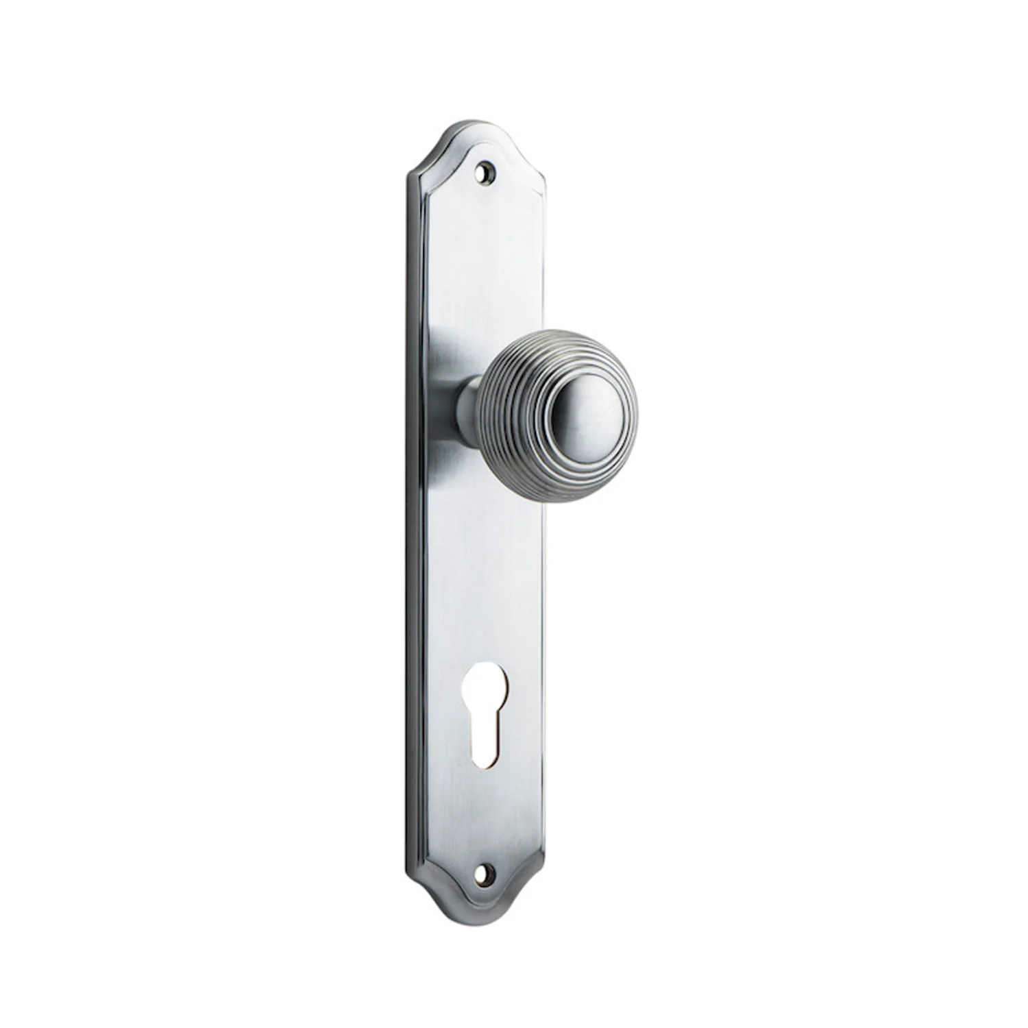 Iver Guildford Door Knob on Shouldered Backplate Brushed Chrome - Image 3