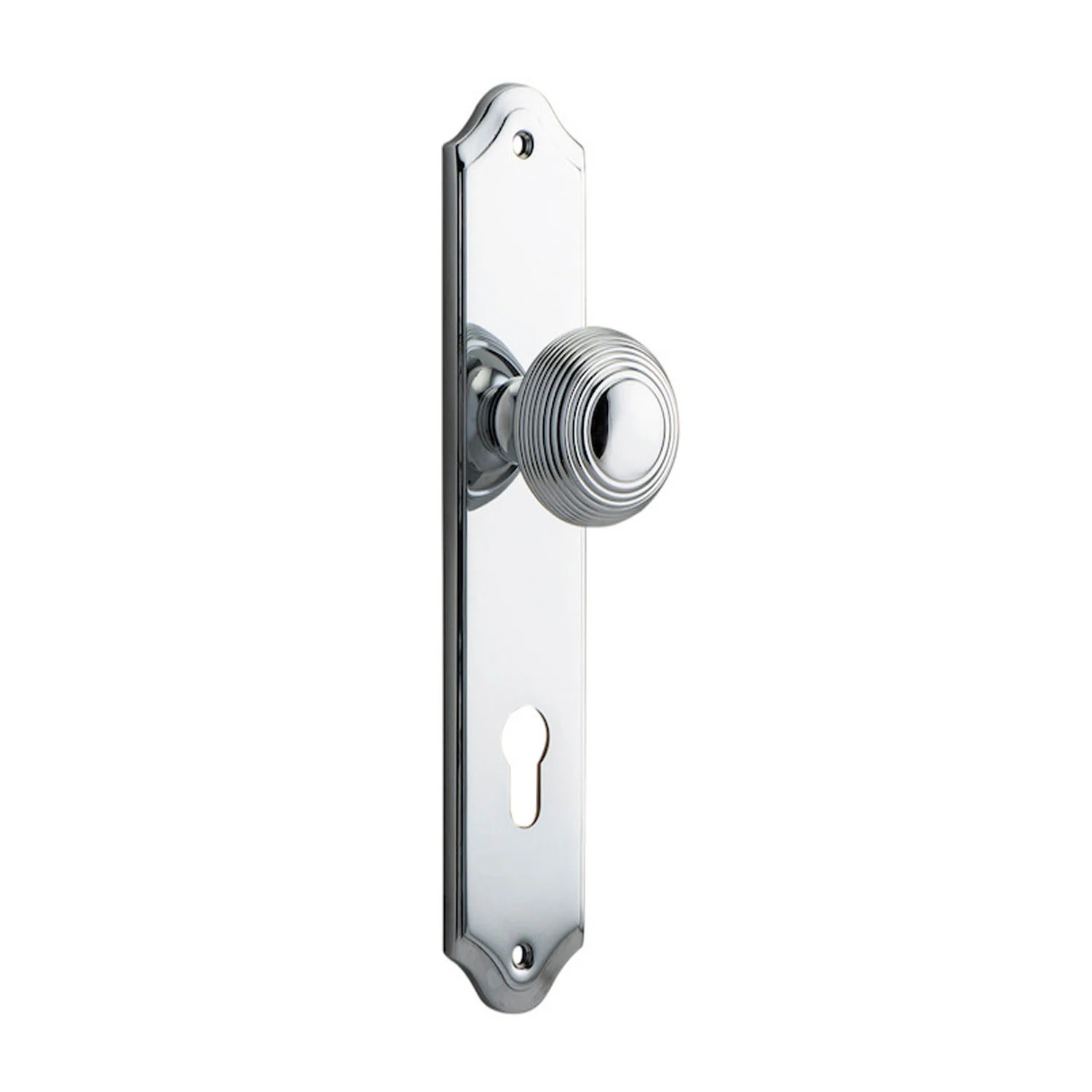 Iver Guildford Door Knob on Shouldered Backplate Chrome Plated - Image 3