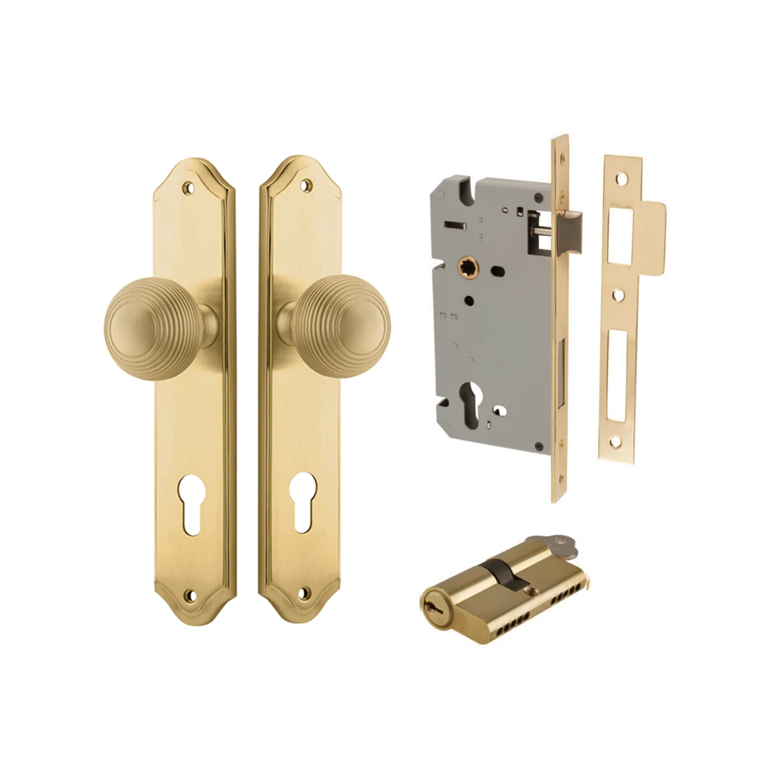 Iver Guildford Door Knob on Shouldered Backplate Entrance Kit Key/Key - Image 13