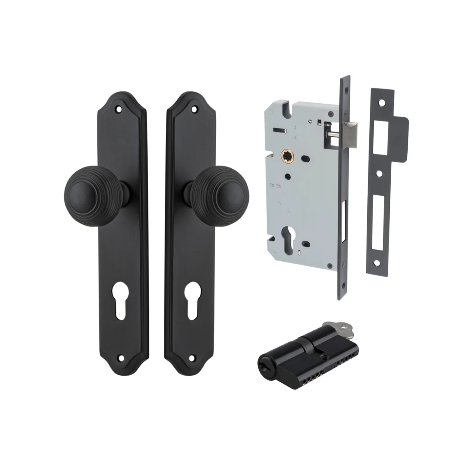 Iver Guildford Door Knob on Shouldered Backplate Entrance Kit Key/Key - Image 7