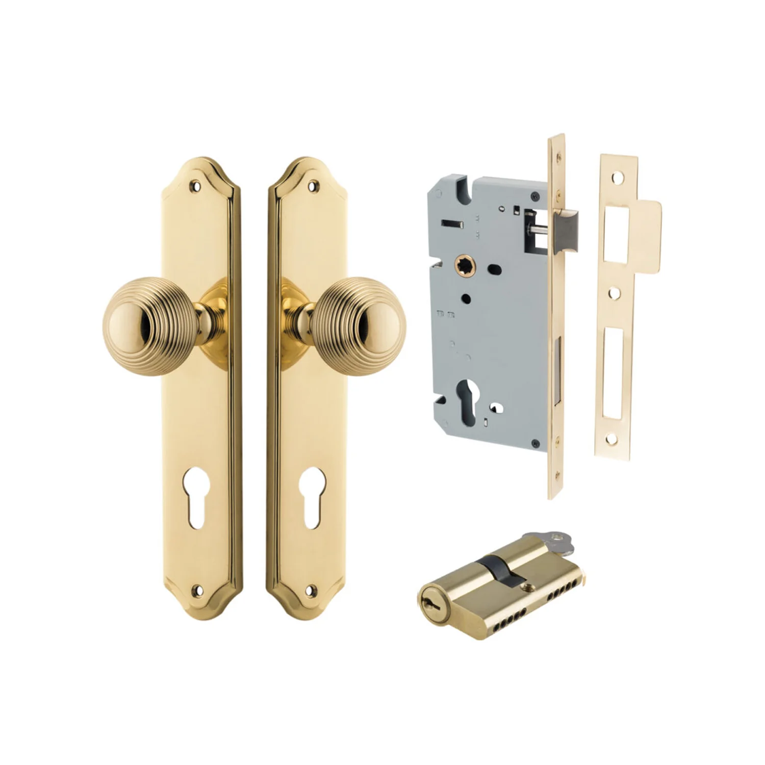 Iver Guildford Door Knob on Shouldered Backplate Entrance Kit Key/Key - Image 8
