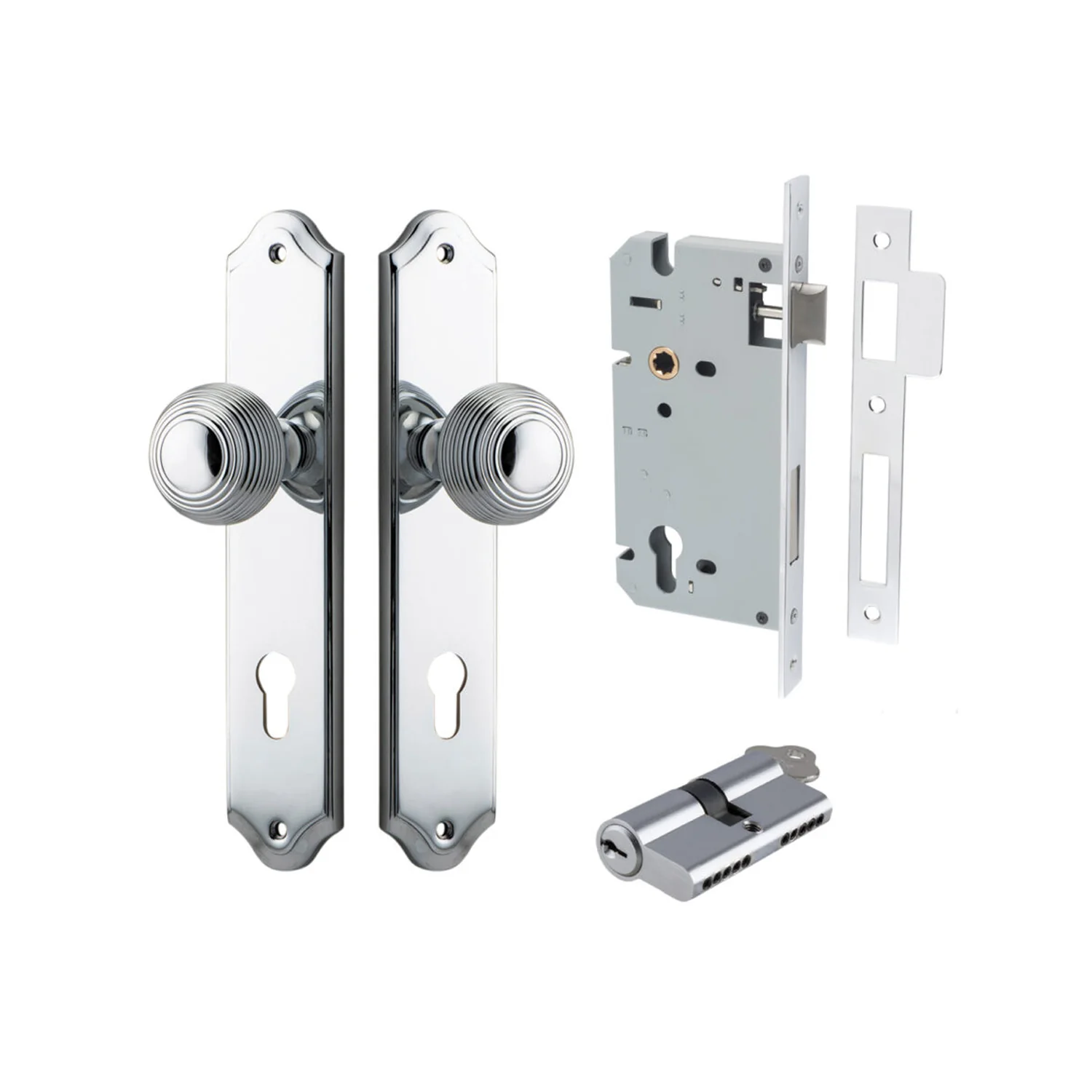 Iver Guildford Door Knob on Shouldered Backplate Entrance Kit Key/Key - Image 9