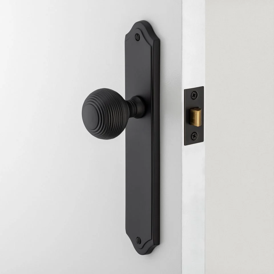 Iver Guildford Door Knob on Shouldered Backplate Matt Black - Image 2