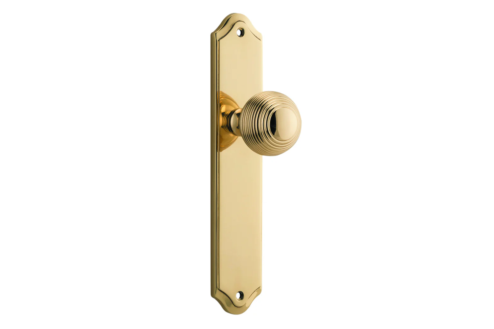 Iver Guildford Door Knob on Shouldered Backplate Polished Brass - Image 2