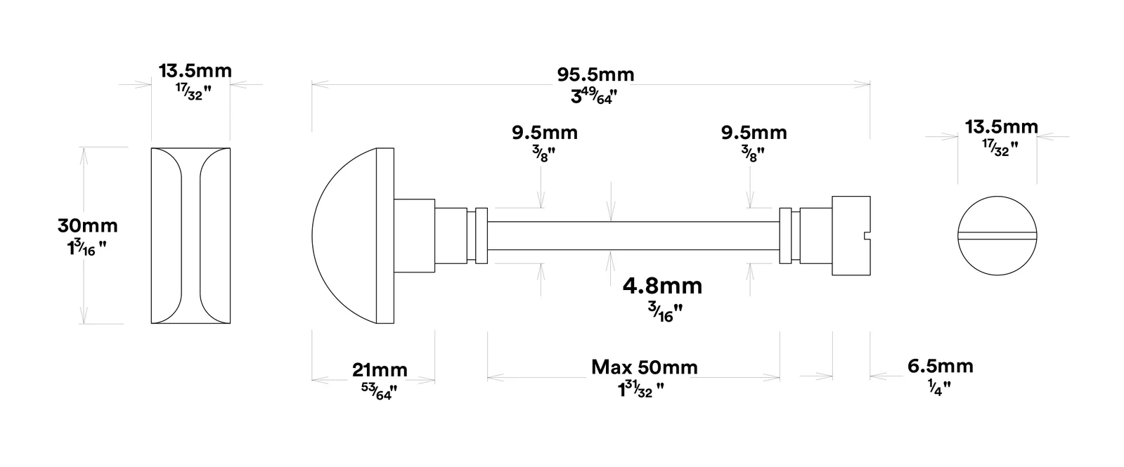 Iver Guildford Door Knob on Shouldered Backplate Privacy Kit with Turn - Image 3
