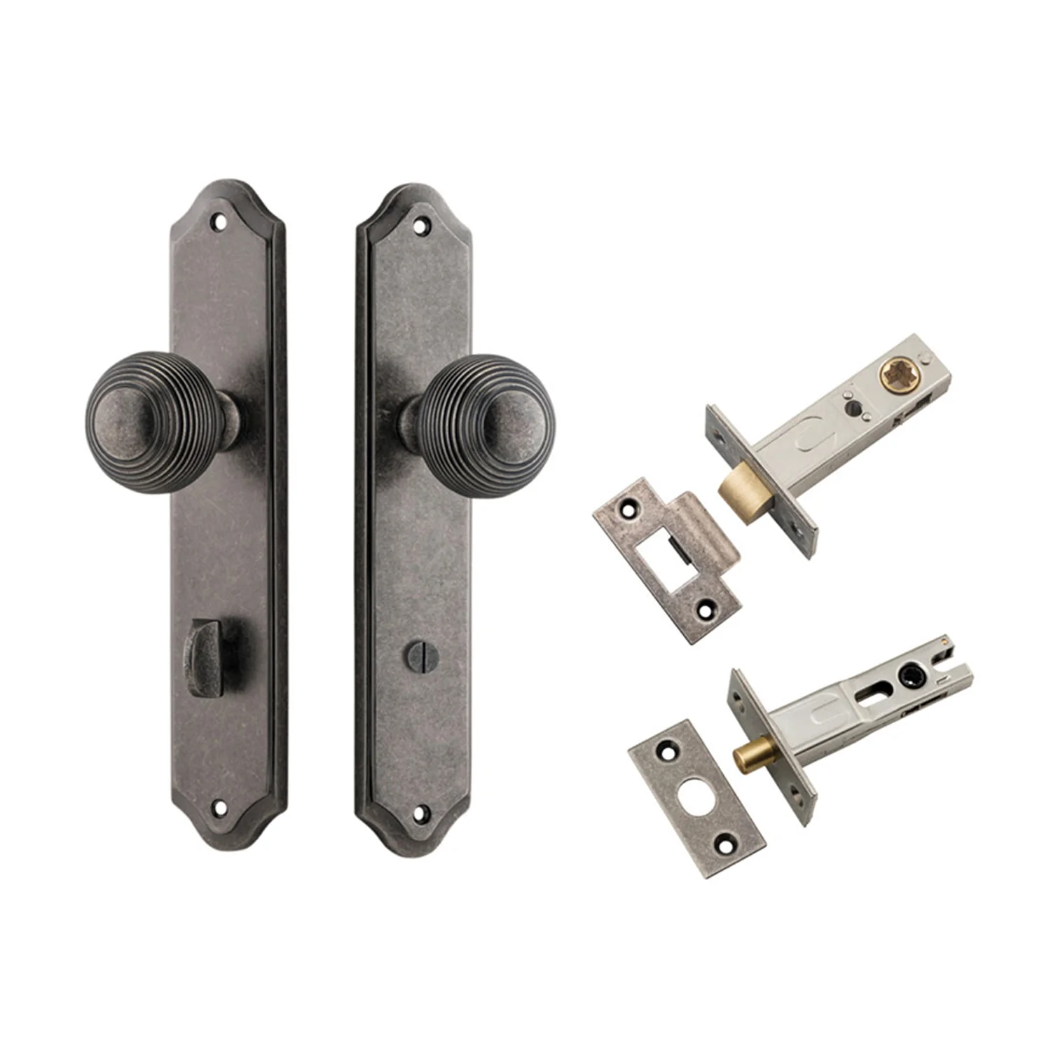 Iver Guildford Door Knob on Shouldered Backplate Privacy Kit with Turn - Image 7