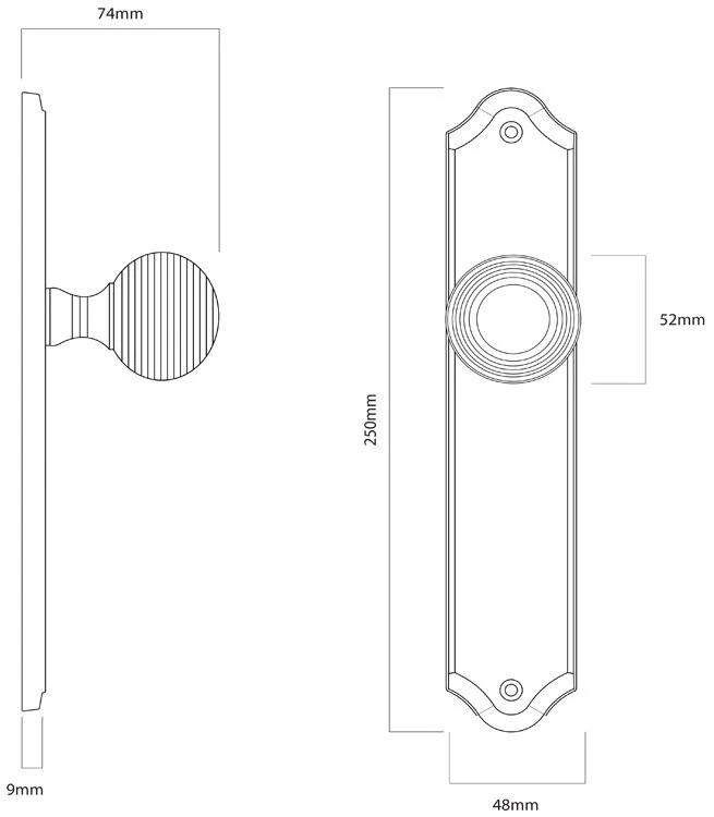 Iver Guildford Door Knob on Shouldered Backplate Signature Brass - Image 2