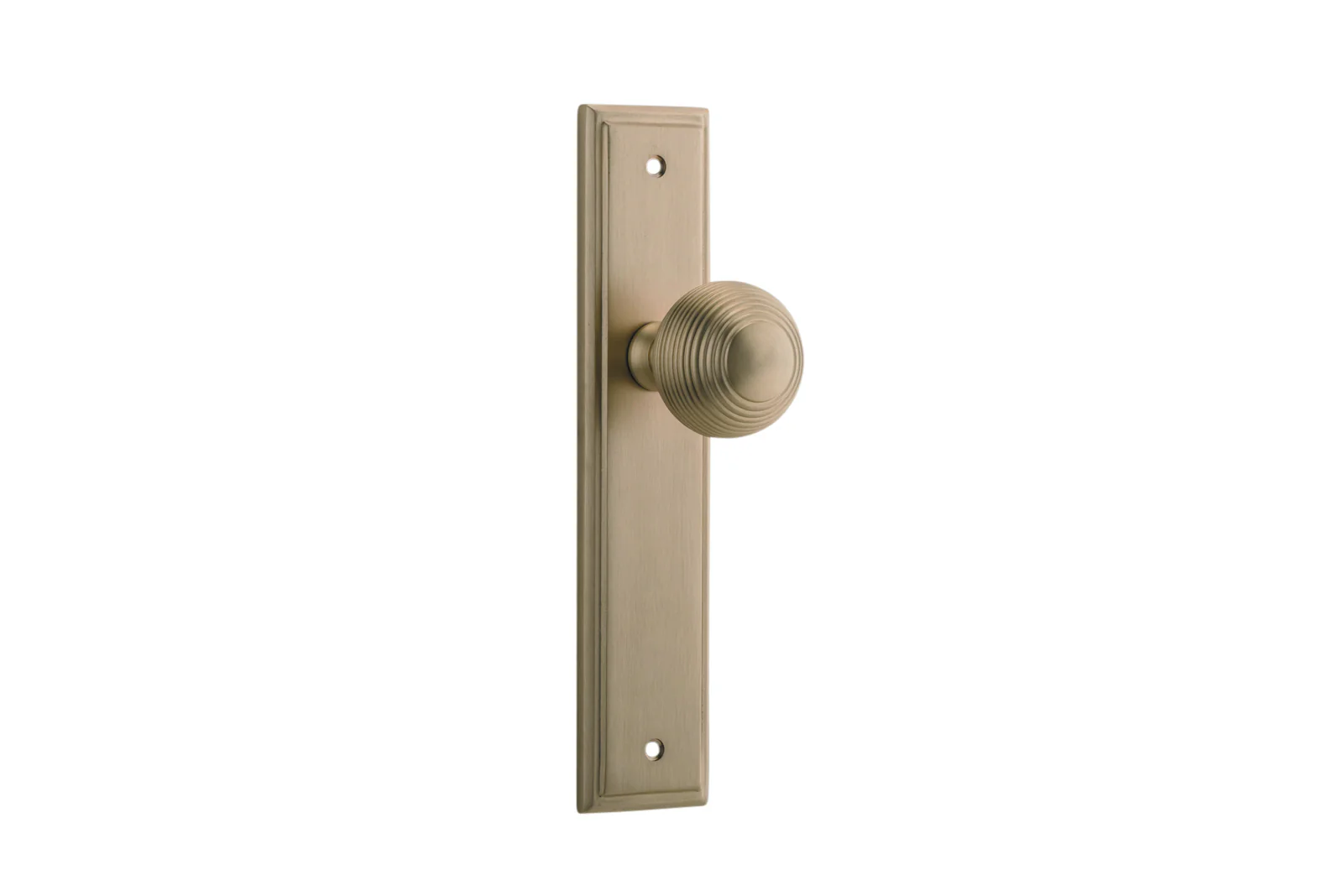 Iver Guildford Door Knob on Stepped Backplate Brushed Brass - Image 2
