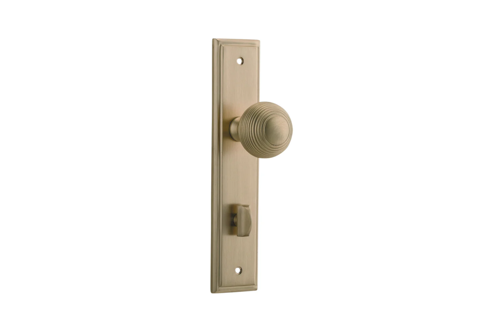 Iver Guildford Door Knob on Stepped Backplate Brushed Brass - Image 4