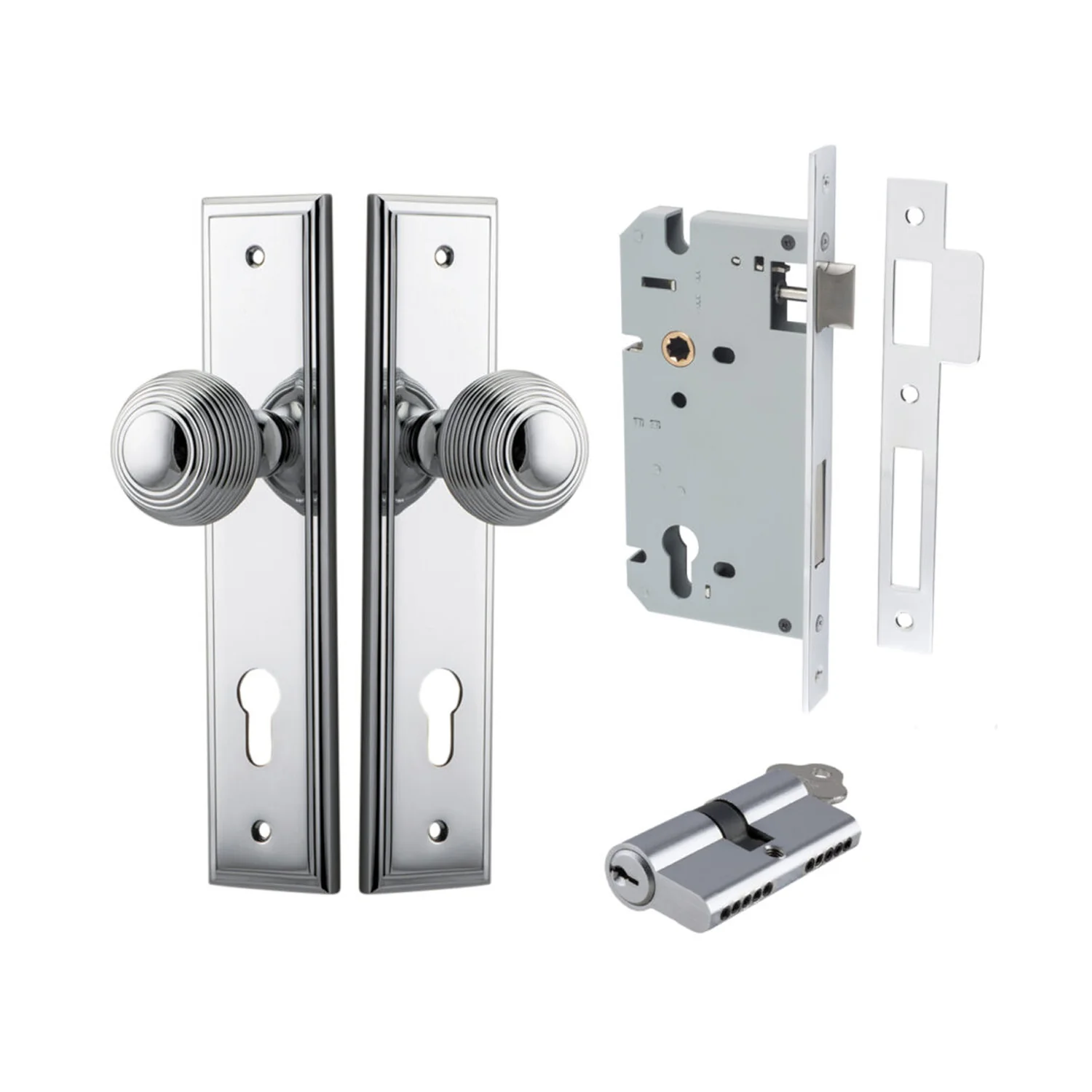 Iver Guildford Door Knob on Stepped Backplate Entrance Kit Key/Key - Available in Various Finishes - Image 10