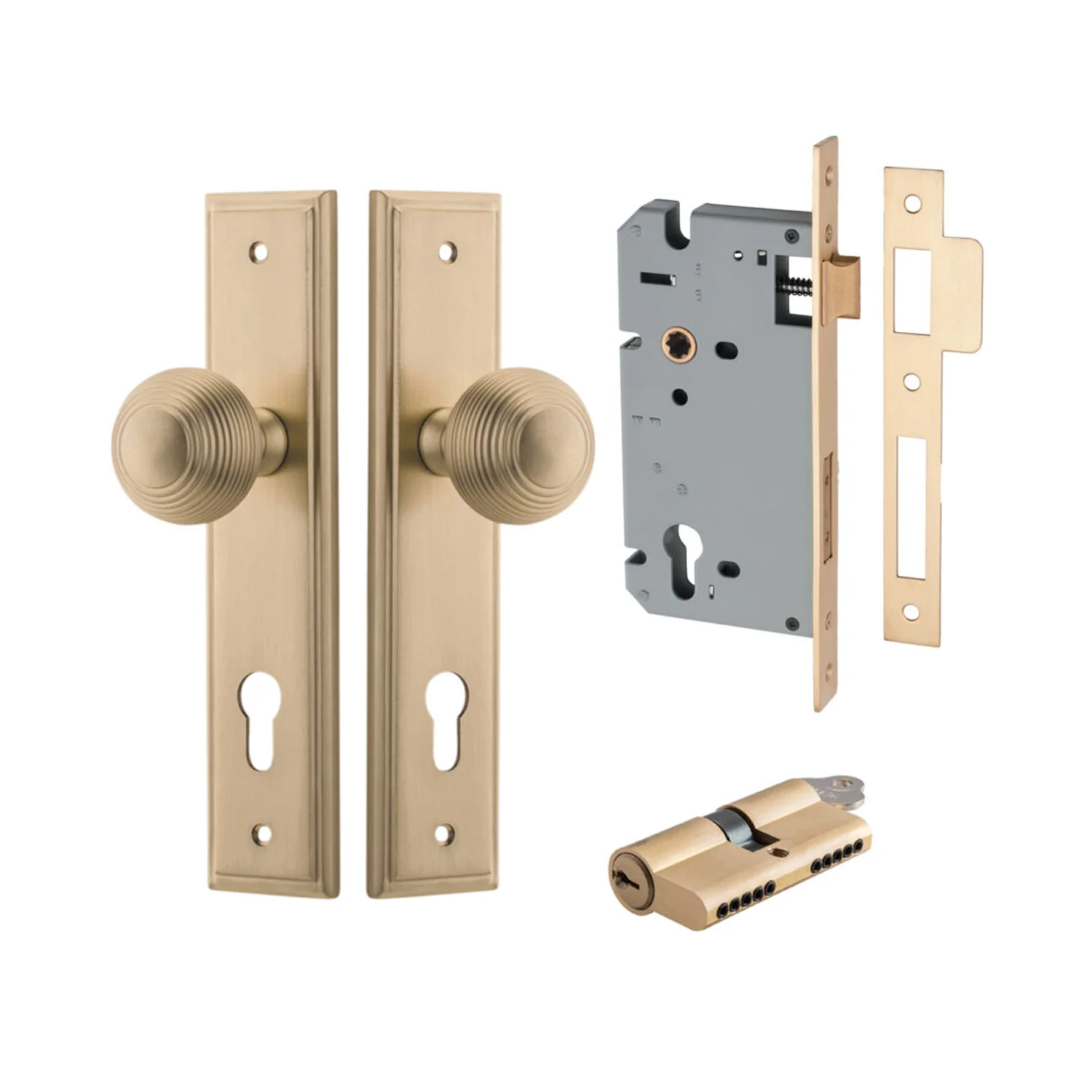 Iver Guildford Door Knob on Stepped Backplate Entrance Kit Key/Key - Available in Various Finishes - Image 5