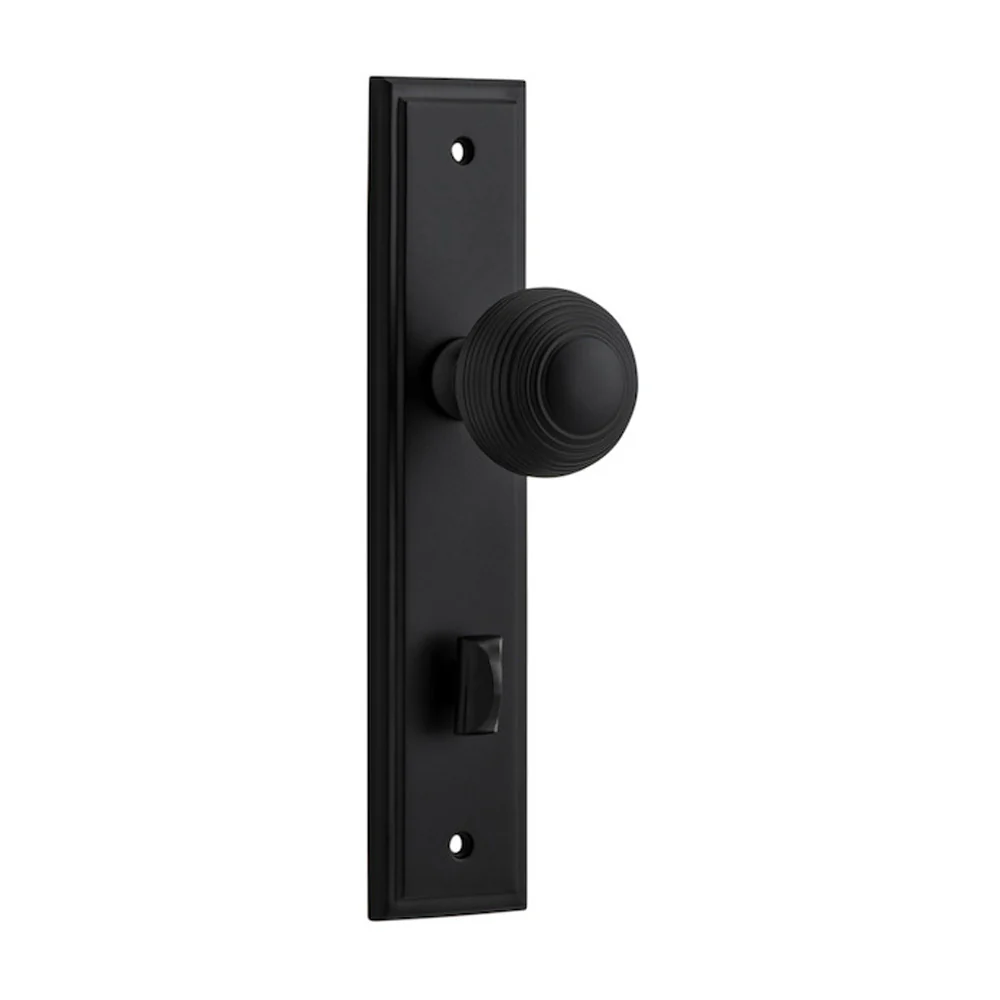 Iver Guildford Door Knob on Stepped Backplate Matt Black - Image 4
