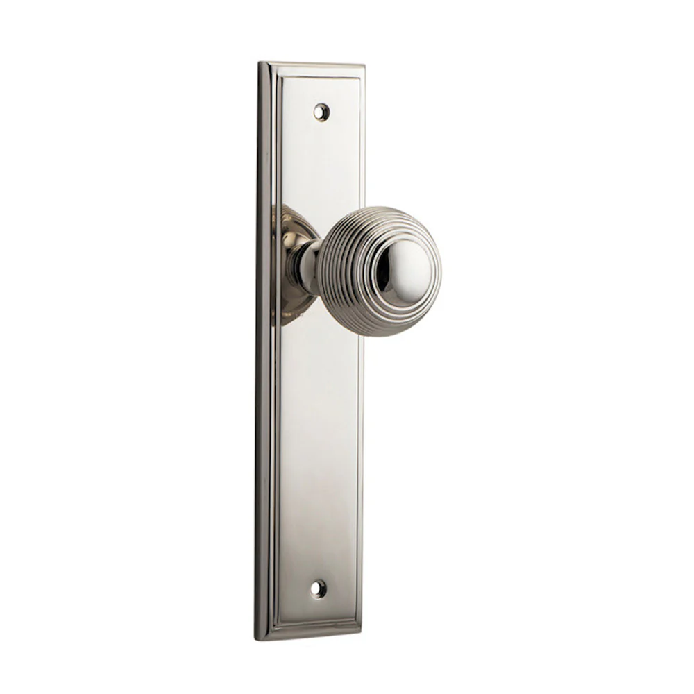 Iver Guildford Door Knob on Stepped Backplate Polished Nickel - Image 2