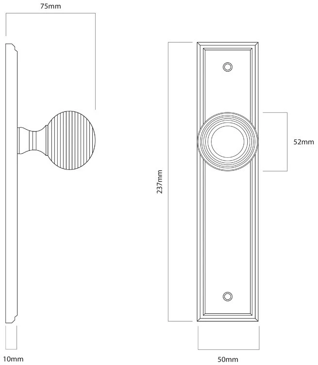 Iver Guildford Door Knob on Stepped Backplate Signature Brass - Image 2