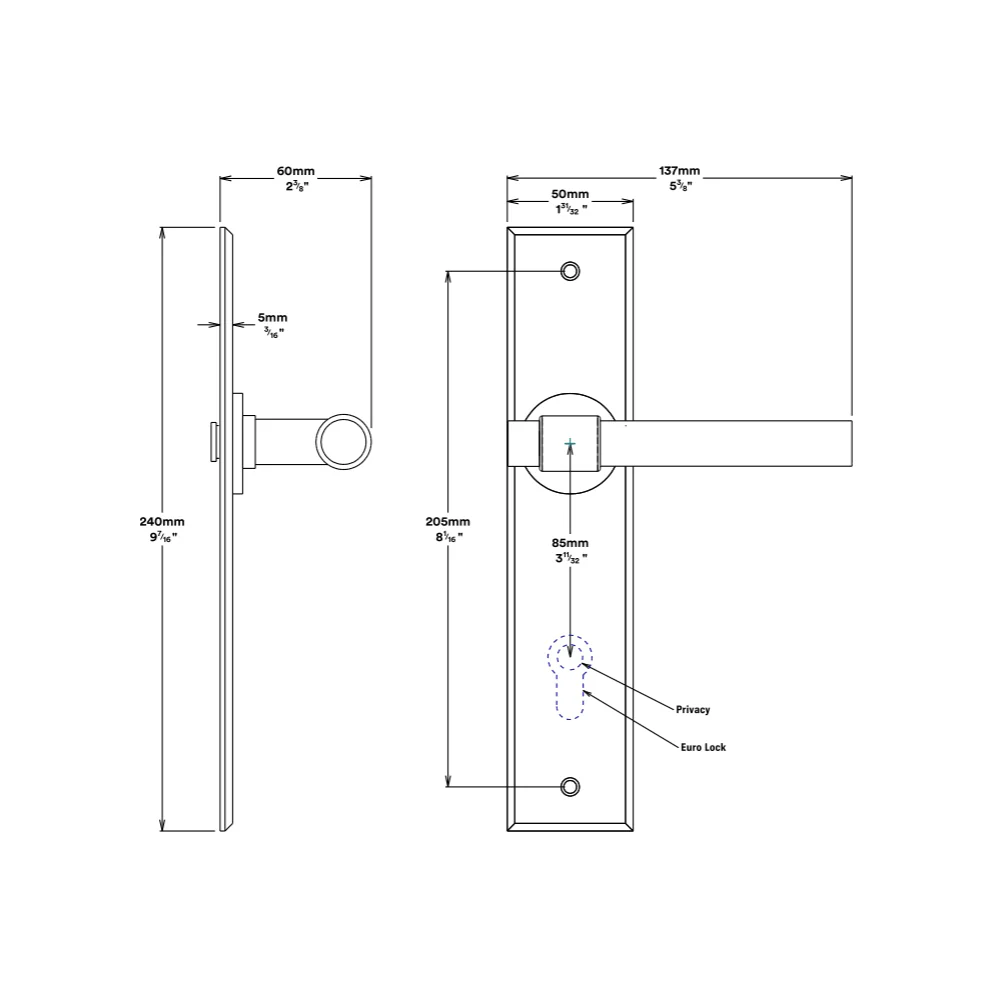 Iver Helsinki Door Lever Handle on Chamfered Backplate Matt Black - Image 2