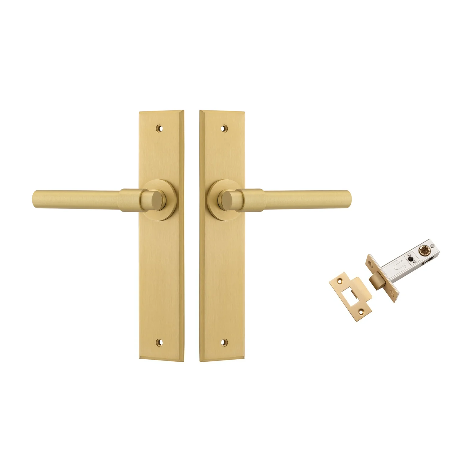 Iver Helsinki Door Lever Handle on Chamfered Backplate Passage Kit - Available in Various Finishes - Image 11