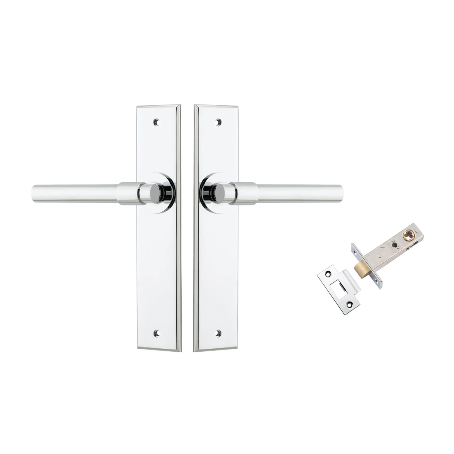 Iver Helsinki Door Lever Handle on Chamfered Backplate Passage Kit - Available in Various Finishes - Image 6