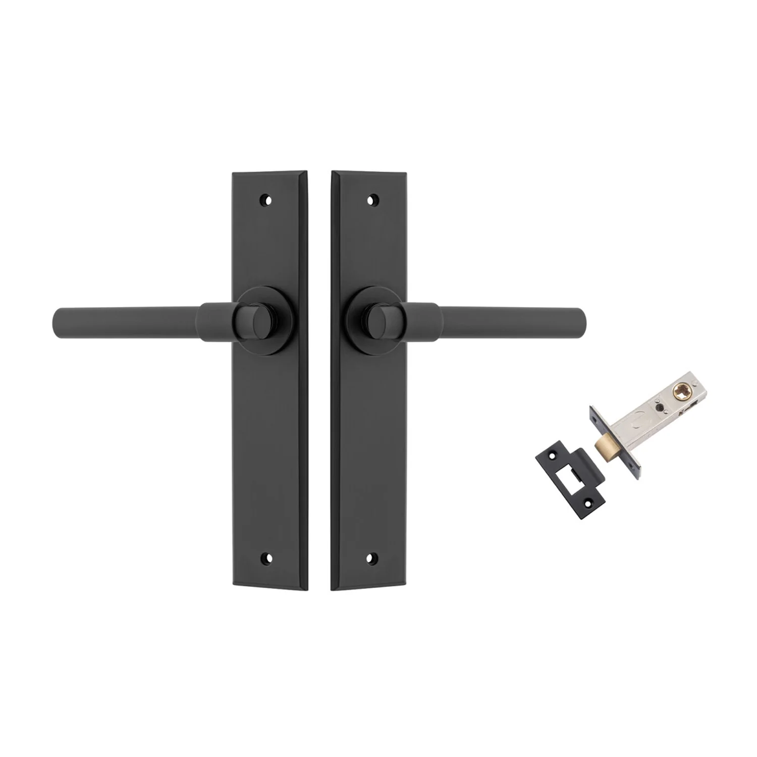 Iver Helsinki Door Lever Handle on Chamfered Backplate Passage Kit - Available in Various Finishes - Image 8