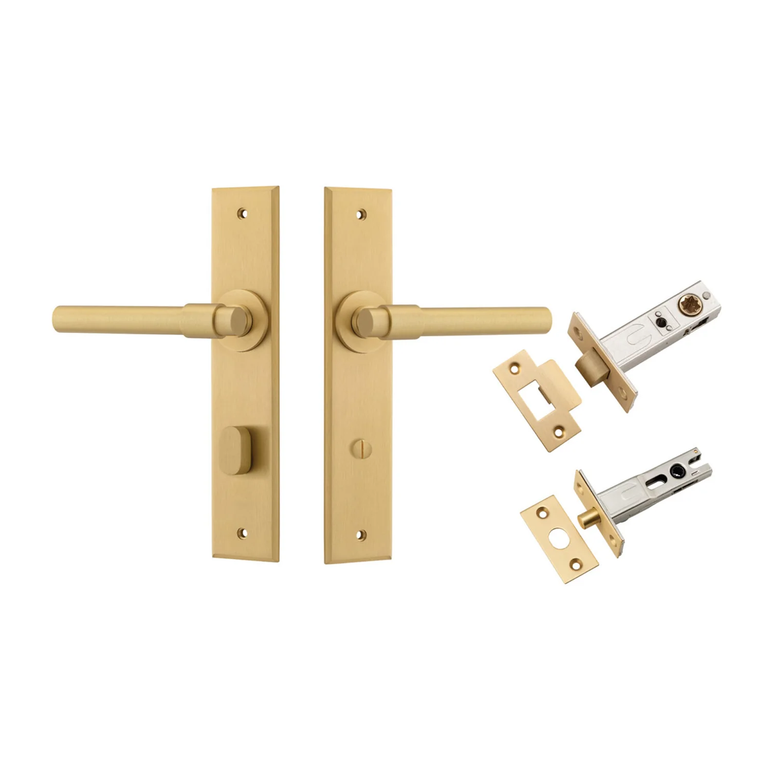 Iver Helsinki Door Lever Handle on Chamfered Backplate Privacy Kit - Available in Various Finishes - Image 11