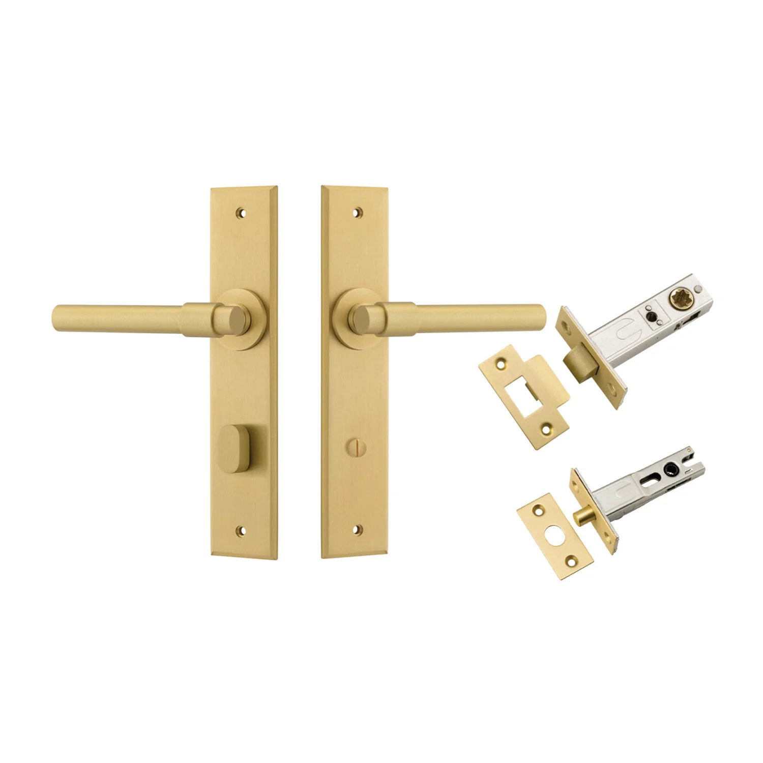 Iver Helsinki Door Lever Handle on Chamfered Backplate Privacy Kit - Available in Various Finishes - Image 12