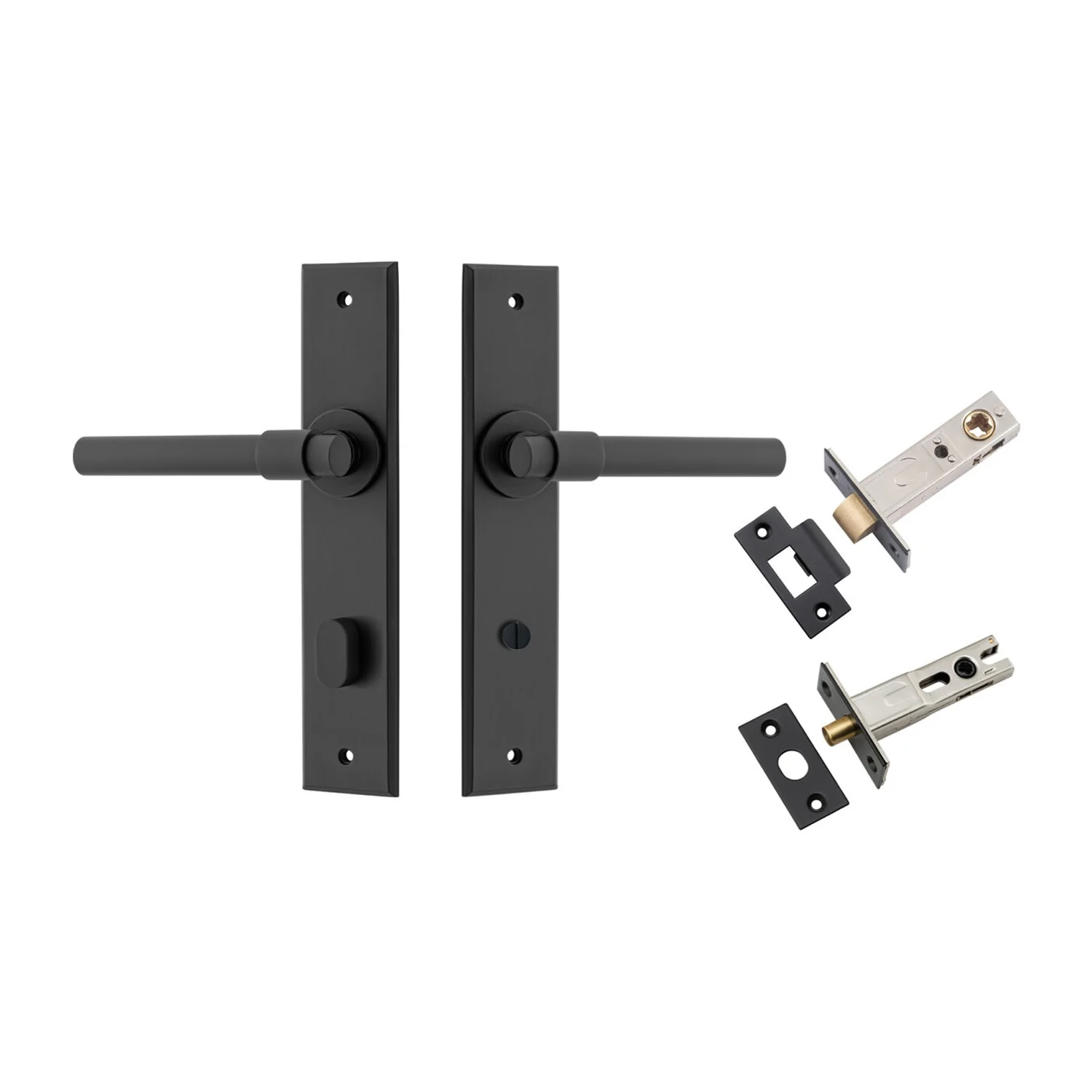 Iver Helsinki Door Lever Handle on Chamfered Backplate Privacy Kit - Available in Various Finishes - Image 9