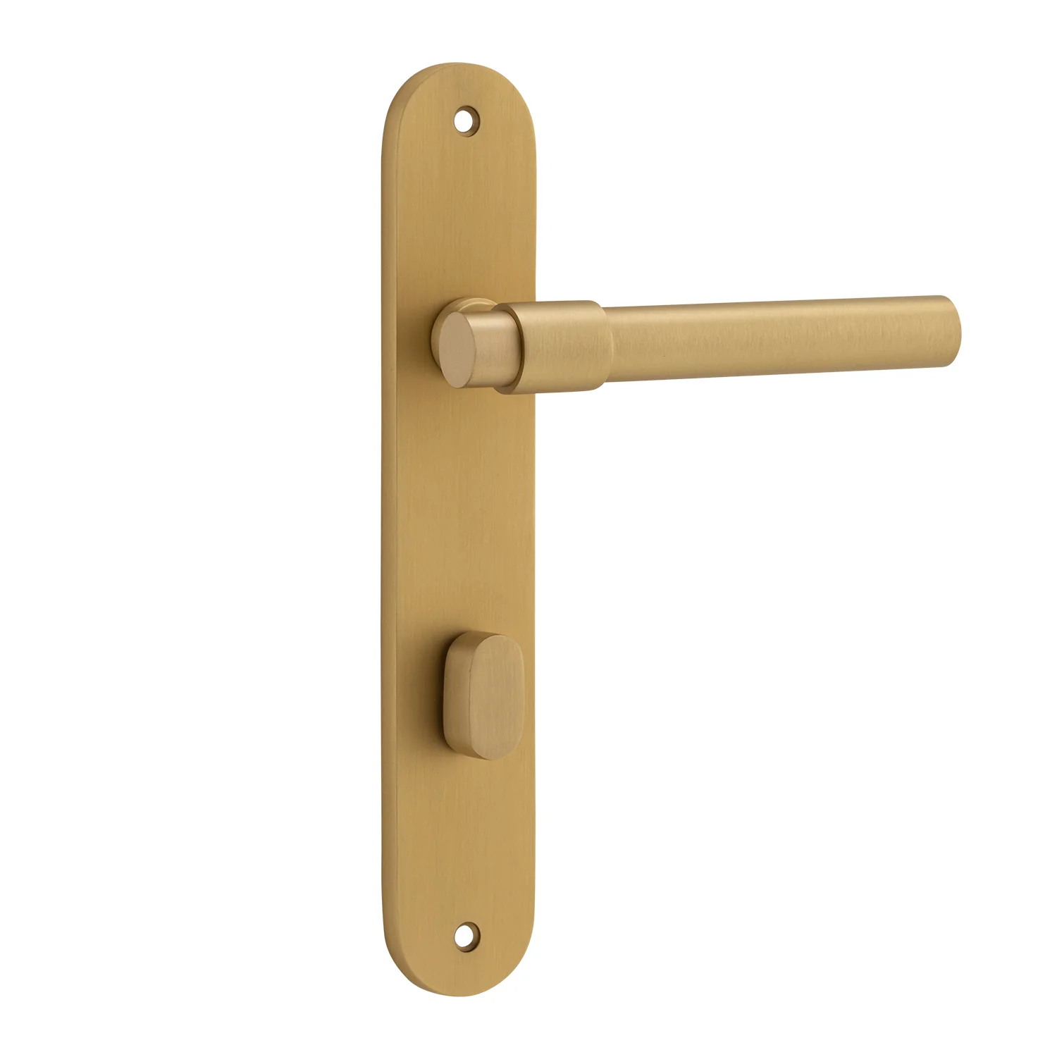 Iver Helsinki Door Lever Handle on Oval Backplate Brushed Brass - Image 4