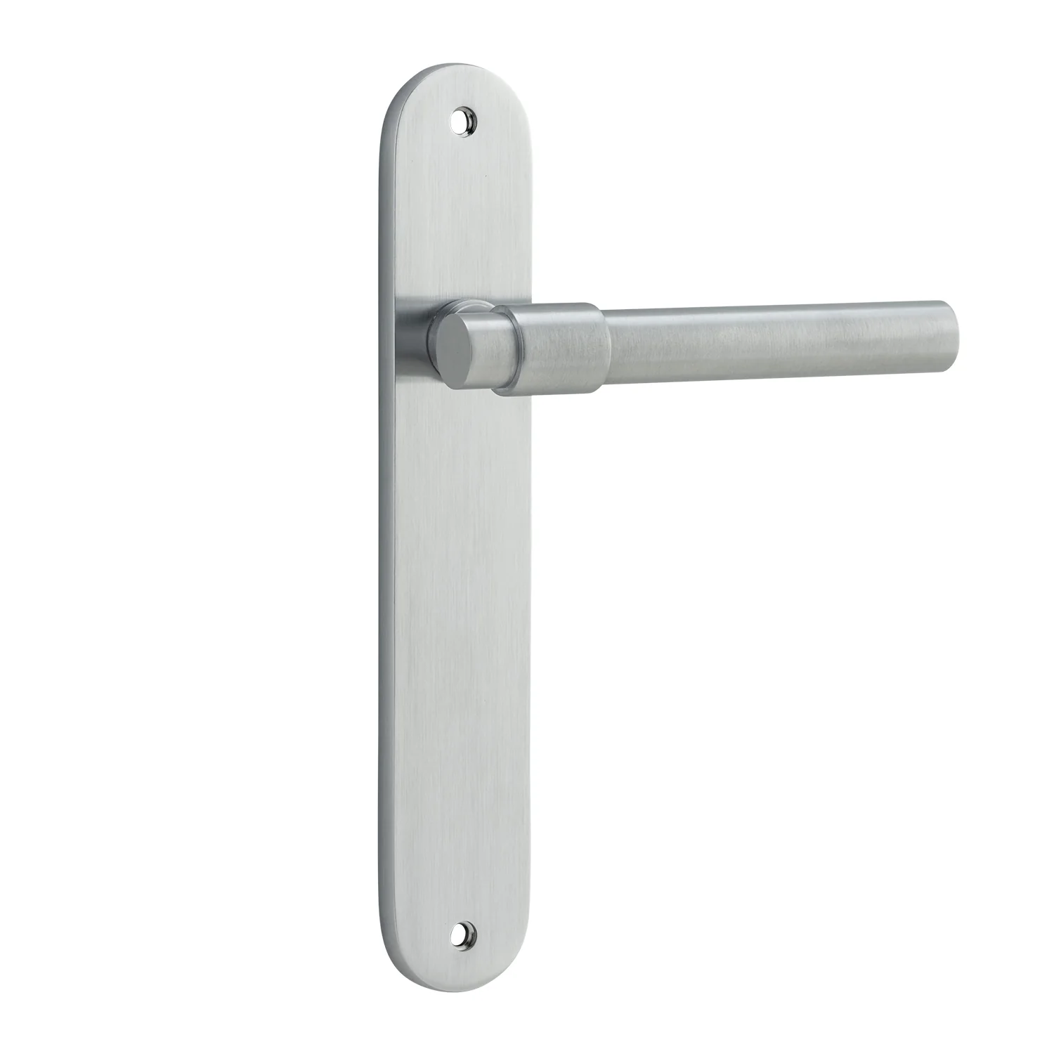 Iver Helsinki Door Lever Handle on Oval Backplate Brushed Chrome - Image 2