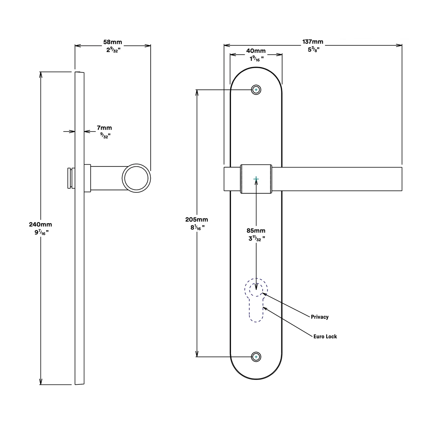 Iver Helsinki Door Lever Handle on Oval Backplate Passage Kit - Available in Various Finishes - Image 3