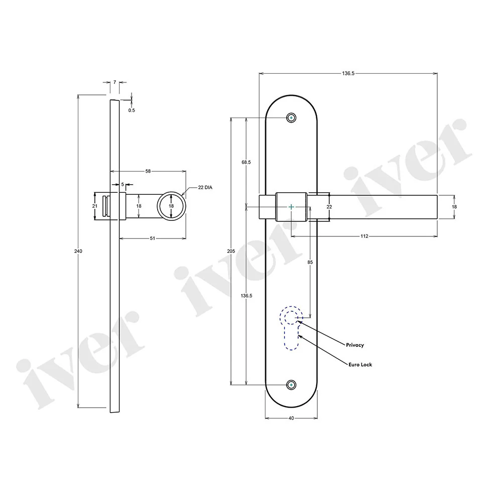 Iver Helsinki Door Lever Handle on Oval Backplate Signature Brass - Image 3