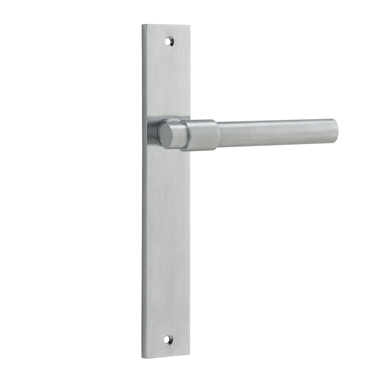 Iver Helsinki Door Lever Handle on Rectangular Backplate Brushed Chrome - Image 2