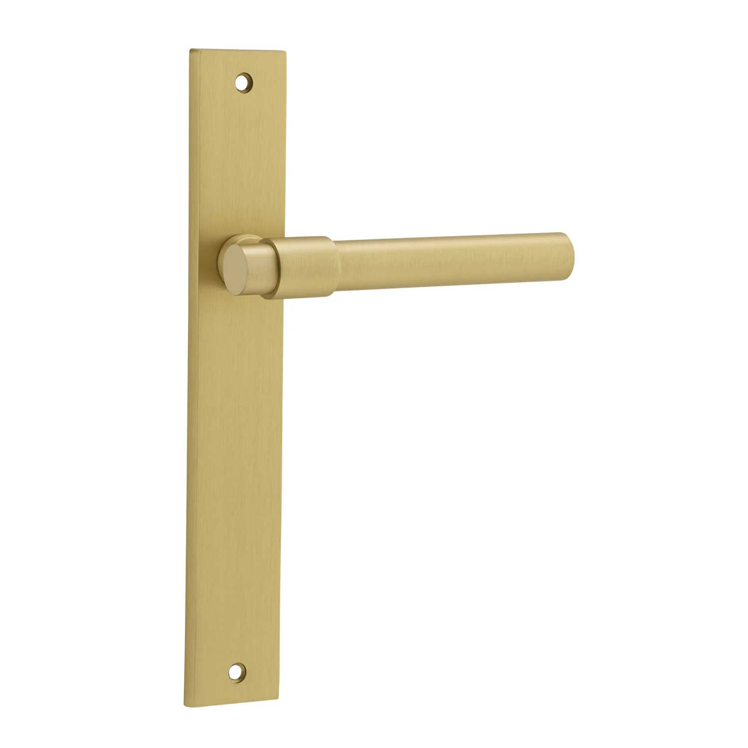 Iver Helsinki Door Lever Handle on Rectangular Backplate Brushed Gold PVD - Image 3